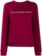 Calvin Klein Logo Print Sweatshirt - Pink