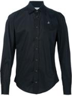 Vivienne Westwood Man Embroidered Logo Shirt, Men's, Size: 50, Black, Cotton/spandex/elastane