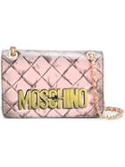 Moschino Trompe-l'oeil Logo Shoulder Bag, Women's, Pink/purple