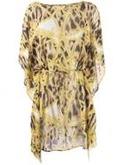 Versace Barocco Animalier Print Beach Dress - Yellow