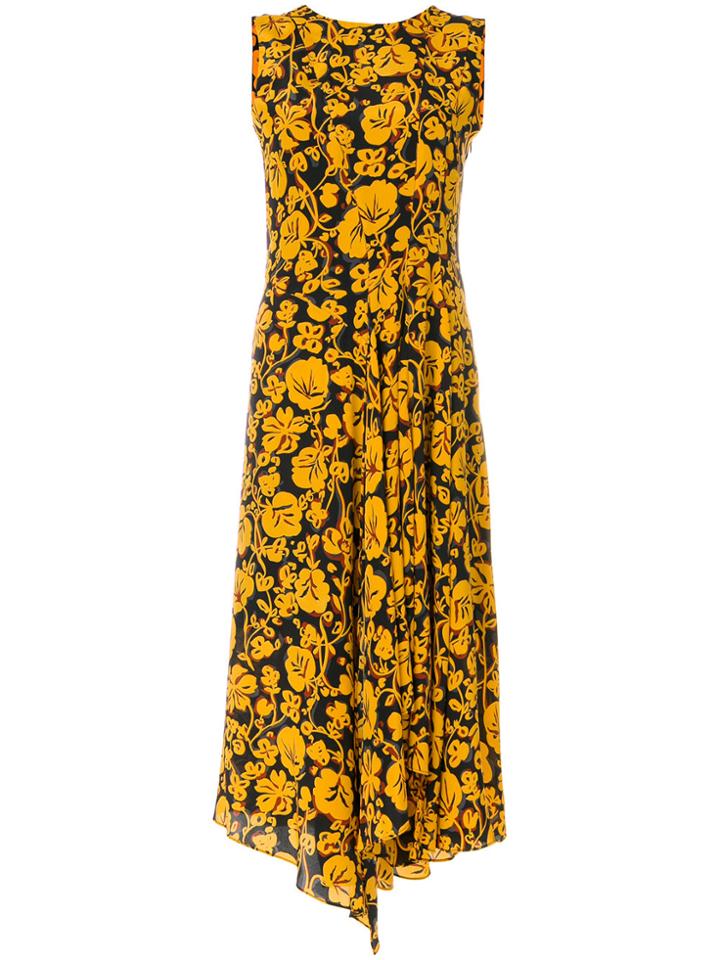 Kenzo Floral Leaf Midi Dress - Yellow & Orange