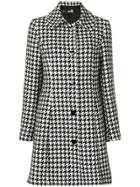 Love Moschino Houndstooth Print Coat - Black