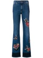 Red Valentino Embroidered Bootcut Jeans - Blue
