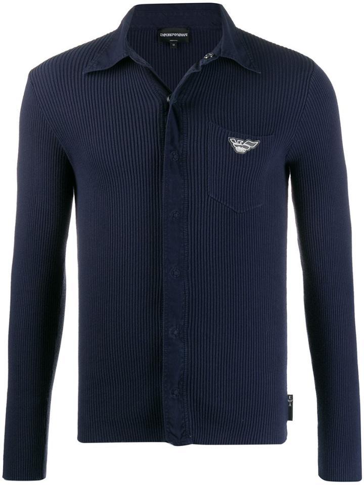 Giorgio Armani Pre-owned 1990's Knitted Polo Shirt - Blue