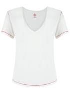 Talie Nk V-neck T-shirt, Women's, Size: Medium, White, Cotton