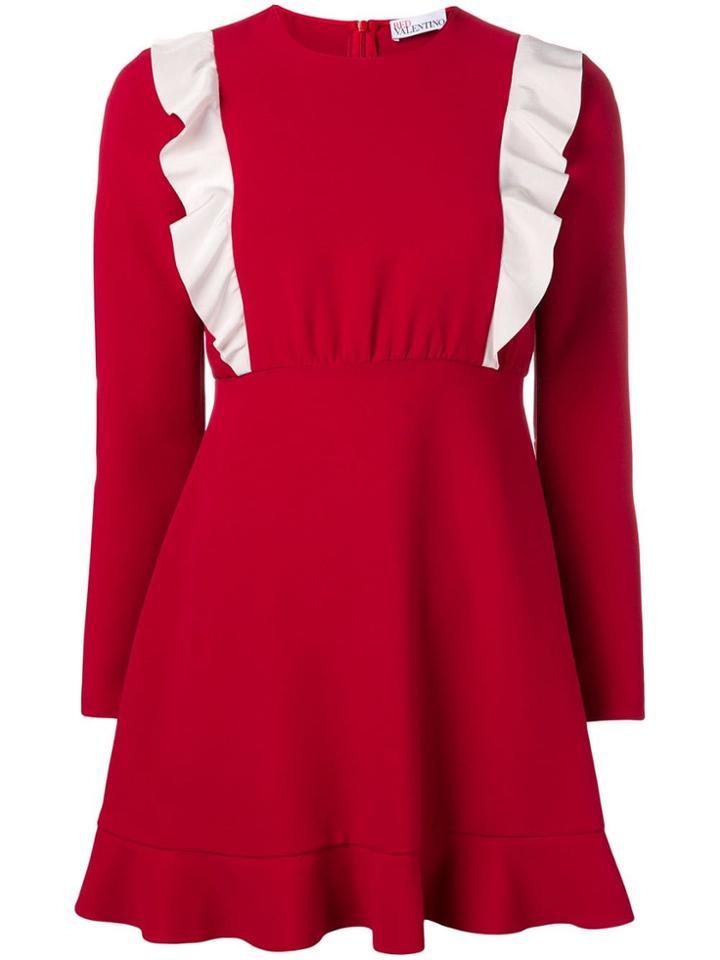 Red Valentino Long-sleeve Ruffled Dress