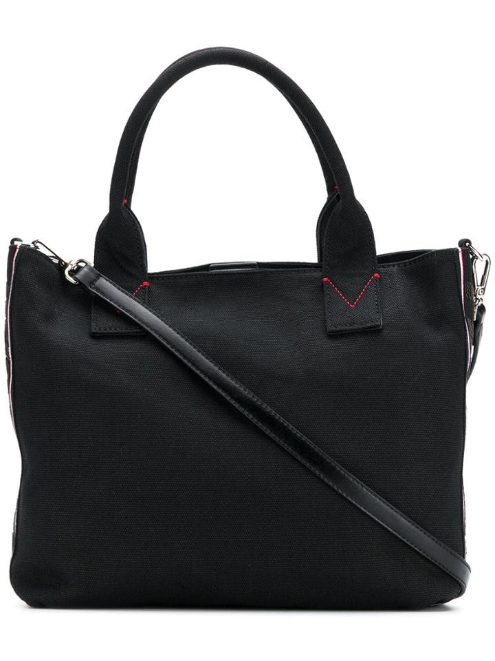 Pinko Logo Embroidered Tote Bag - Black