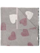 Twin-set Heart Print Scarf - Grey