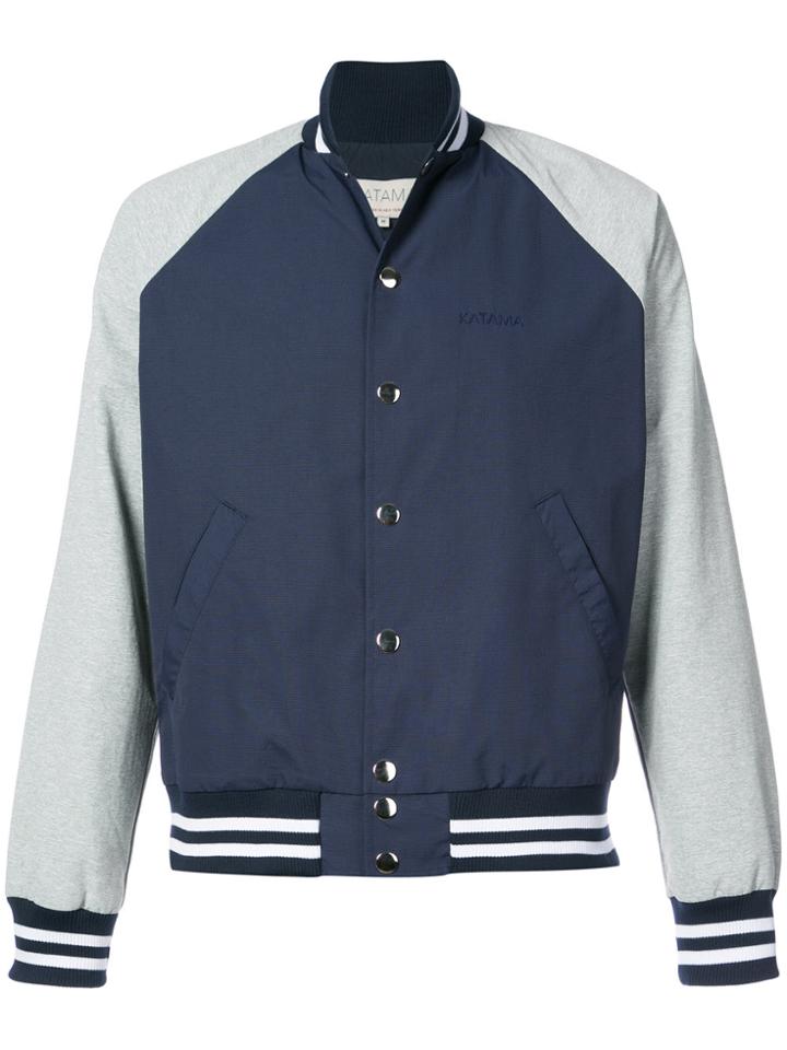 Katama Contrast Bomber Jacket - Blue