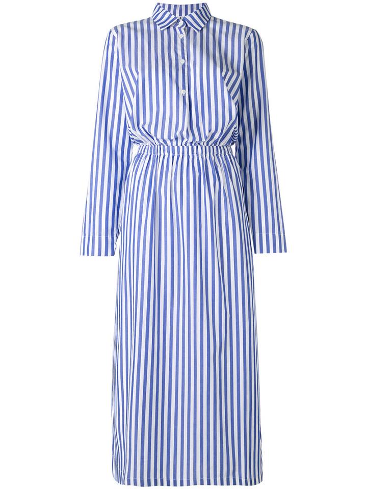 Barena - Striped Shirt Dress - Women - Cotton - 40, Blue, Cotton