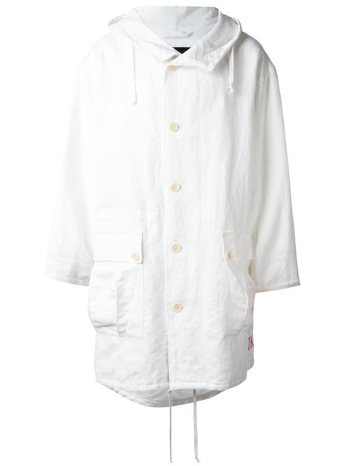 Ann Demeulemeester Blanche Hooded Oversized Coat, Adult Unisex, Size: Xxs, White, Linen/flax/cotton