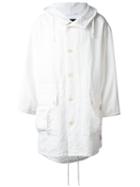 Ann Demeulemeester Blanche Hooded Oversized Coat, Adult Unisex, Size: Xxs, White, Linen/flax/cotton
