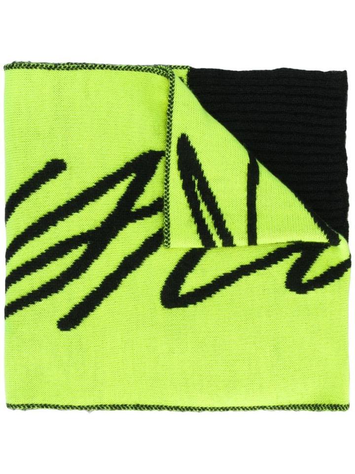 Just Cavalli Woven Logo Scarf - Green
