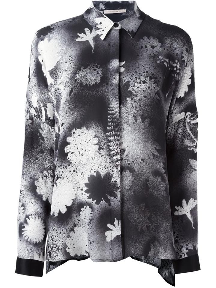 Christopher Kane Spray Paint Effect Blouse, Women's, Size: 42, Black, Silk