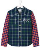 Natasha Zinko Kids Teen Check Shirt Jacket - Green