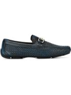 Salvatore Ferragamo Gancini Buckle Loafers, Men's, Size: 12, Blue, Calf Leather/leather/rubber