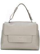 Furla Flap Tote, Women's, Grey, Leather