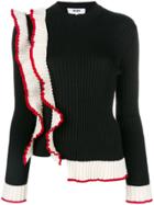 Msgm Ruffled Knit Jumper - Black