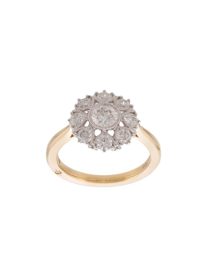 Marchesa 18kt Yellow Gold Diamond Floral Band