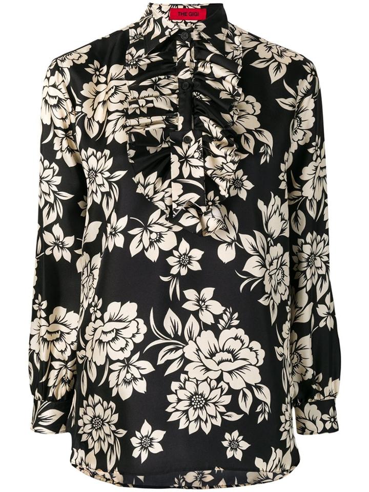 The Gigi Floral Print Shirt - Black