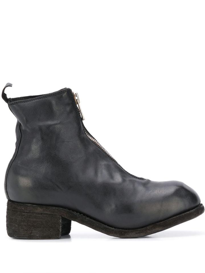 Guidi Vintage Look Ankle Boots - Black