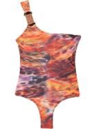 Lygia & Nanny One Shoulder Printed Swimsuit