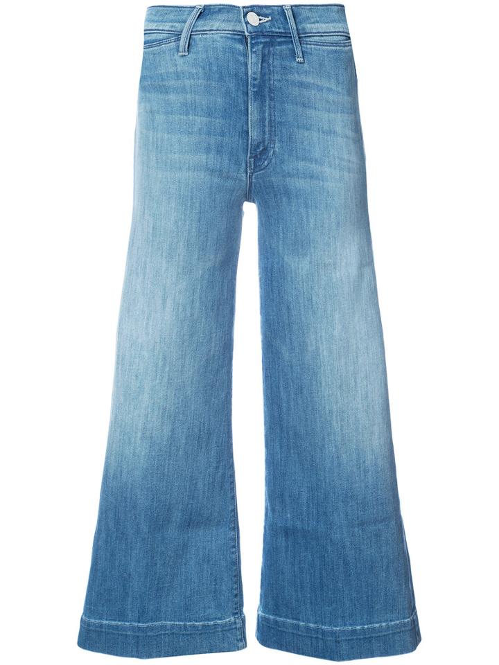 Mother - Wide-leg Cropped Jeans - Women - Cotton/polyester/spandex/elastane - 25, Blue, Cotton/polyester/spandex/elastane