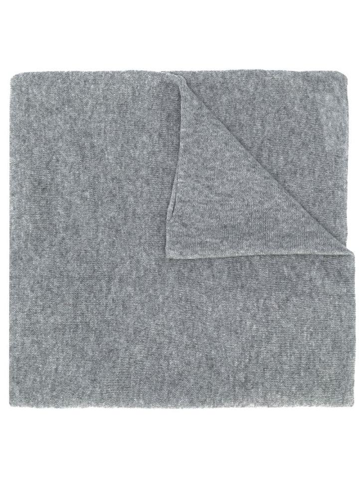 Allude Fine Knit Scarf - Grey