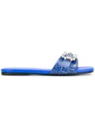Anna Baiguera Buckled Mules - Blue