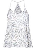 Andrea Bogosian Feather Printed Top - White
