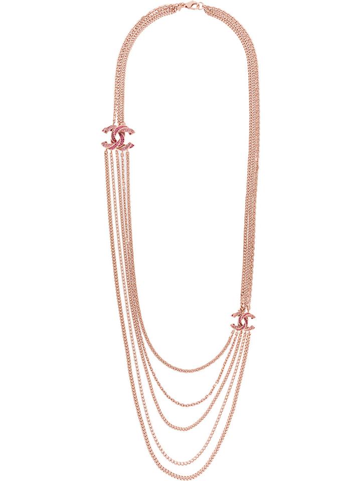 Chanel Vintage Cc Multi-chain Necklace - Metallic