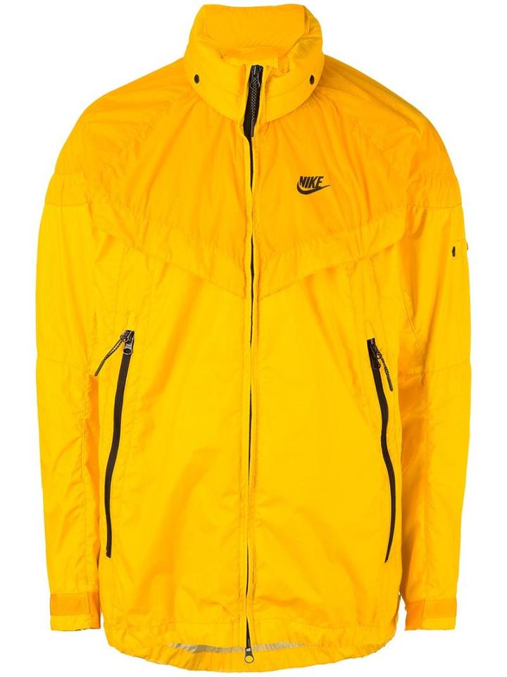 Nike Nikelab X Stone Island Wind Runner Jacket, Men's, Size: Large, Yellow/orange, Polyamide/polyurethane Resin