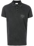 Saint Laurent Logo Print Polo Shirt - Black