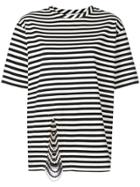 Monse Embellished Striped T-shirt - Black