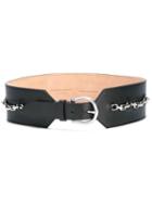 Alexander Mcqueen Chain Embellished Belt, Women's, Size: 70, Black, Leather
