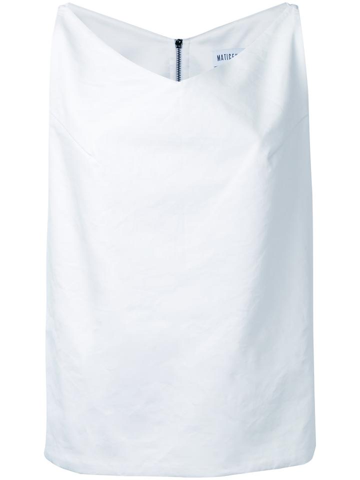 Maticevski - Rear Zip Top - Women - Linen/flax - 8, White, Linen/flax