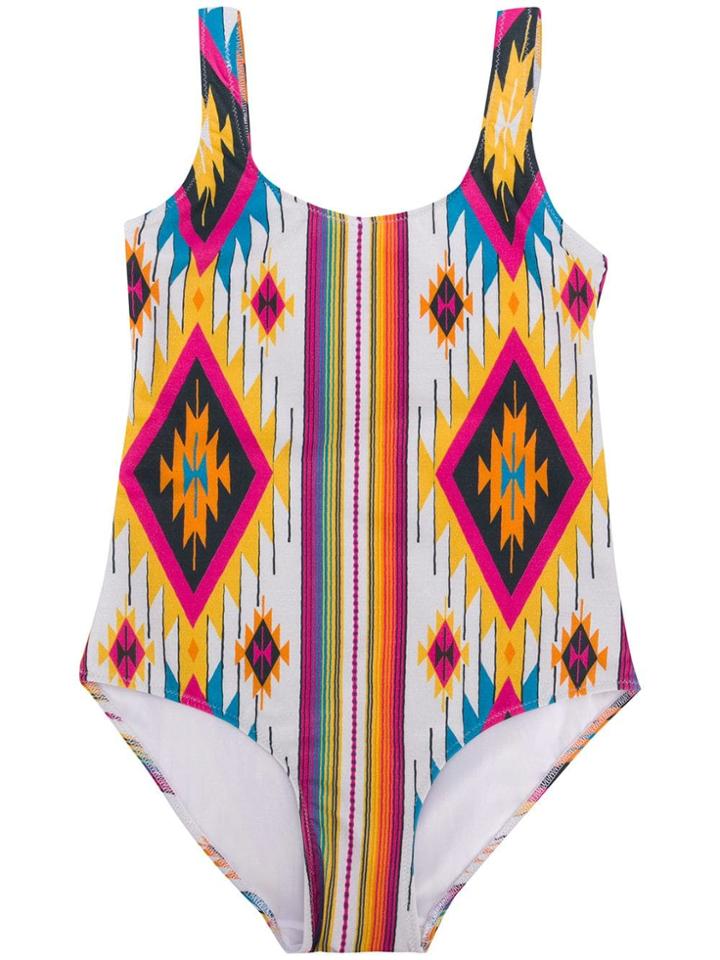 Mc2 Saint Barth Kids Cara Printed Swimsuit - White