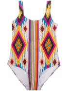 Mc2 Saint Barth Kids Cara Printed Swimsuit - White