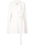 Givenchy Belted Sleeveless Draped Coat - White