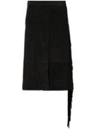 Ck Calvin Klein Fringe Trim Midi Skirt - Black