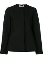 Marni Flared Collarless Jacket, Women's, Size: 40, Black, Cotton/silk