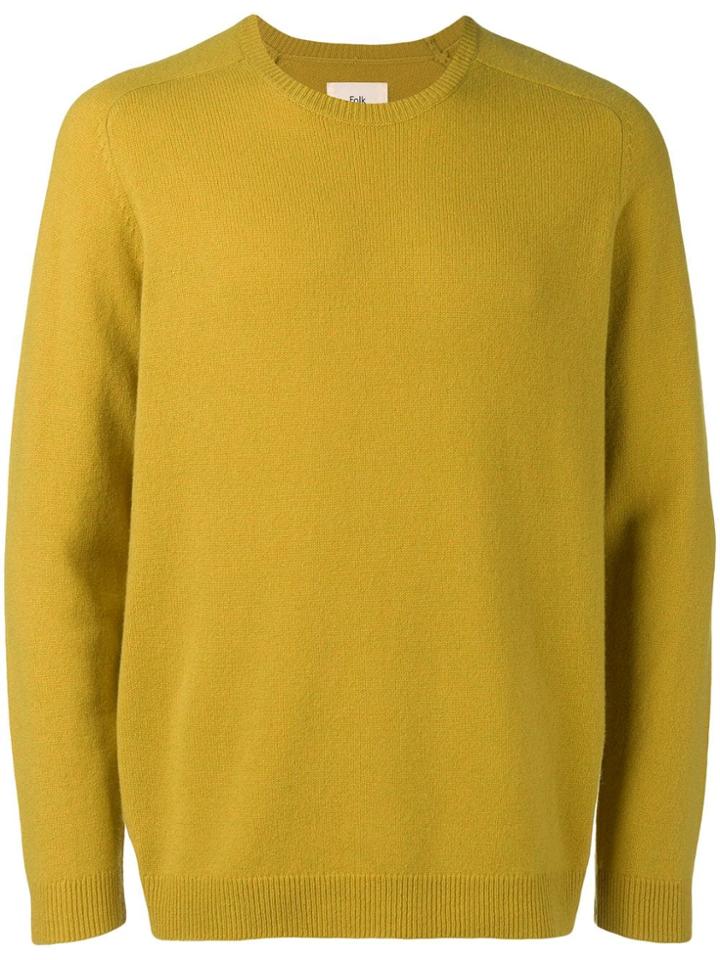 Folk Crew Neck Jumper - Yellow & Orange