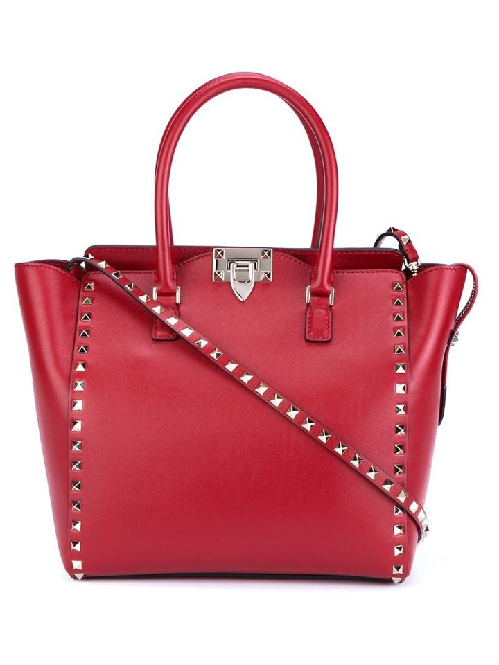 Valentino 'rockstud' Trapeze Tote, Women's, Red