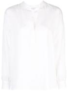 Vince Striped Tunic Style Blouse - White