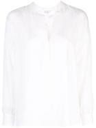Vince Striped Tunic Style Blouse - White