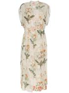 By Walid Aida Lotus Flower Printed Dress