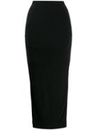 Rick Owens Lilies Fine Knit Midi Skirt - Black
