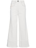 Miu Miu High Waisted Cropped Jeans - White
