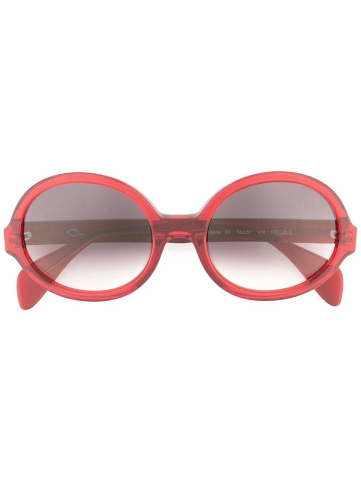 Oscar De La Renta Regina Sunglasses - Red