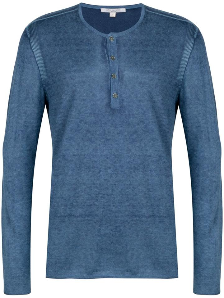 John Varvatos Front Button Jumper - Blue